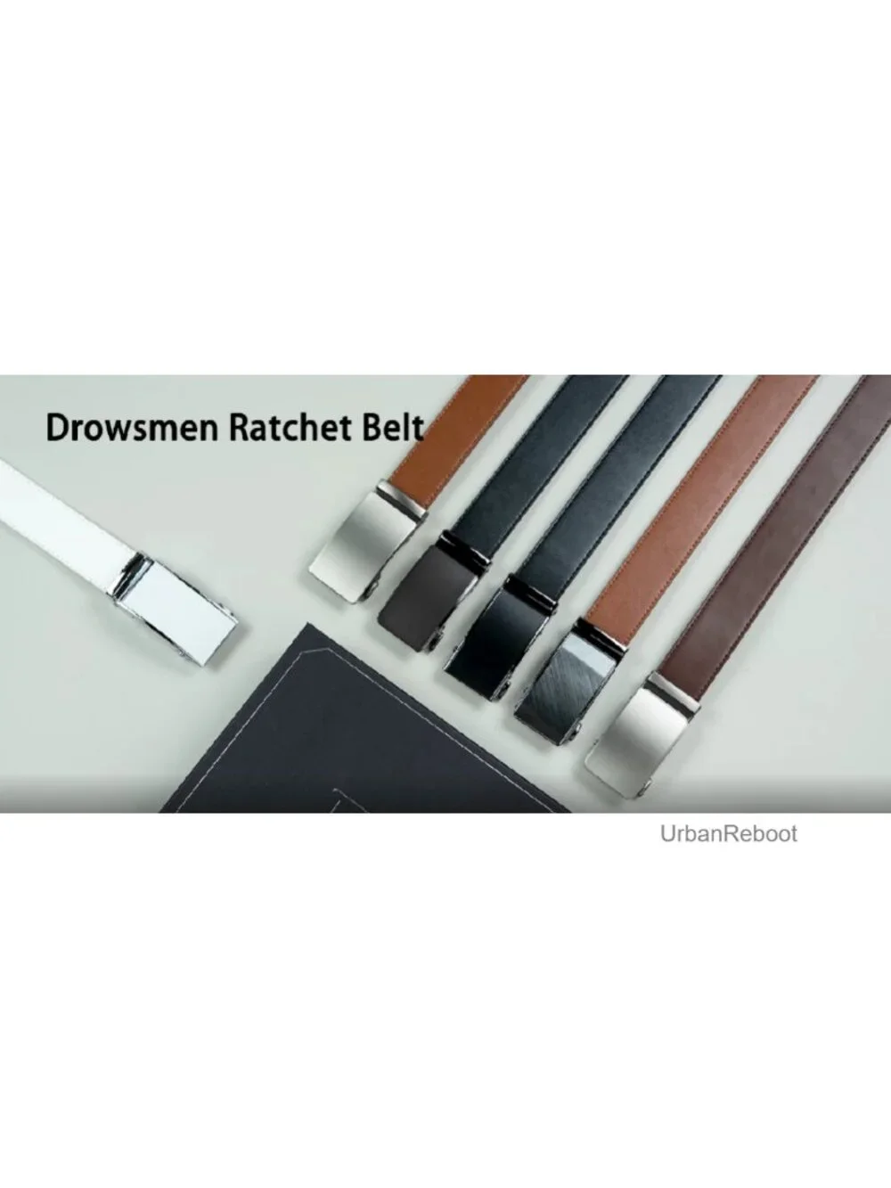 2 Pack Leather Ratchet Belt Gift Set Adjustable Trim-to-Fit 28-62